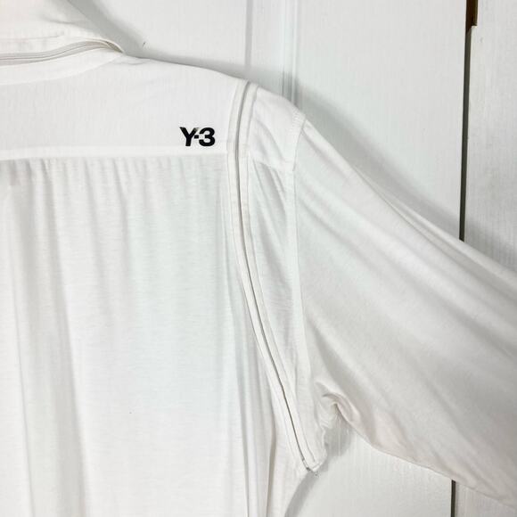 Nwot Y-3 YOHJI YAMAMOTO ADIDAS Dress Shirt M White Zip-Off-Collar&Long-Slv BtnUp - Picture 11 of 16